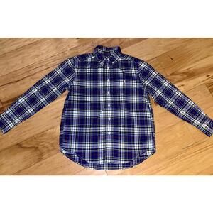 RALPH LAUREN BOYS BLUE PLAID BUTTON DOWN SHIRT SIZE 10-12 EXCELLENT COND LD8